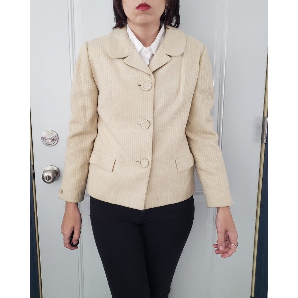60s Hand‎ Made Cream Wool Blazer
